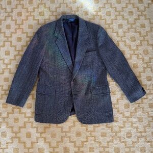 Pendelton 46L Long Blue Wool Blazer Made in the USA